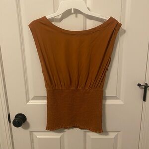 Pilcro Rust Smocked Blouse